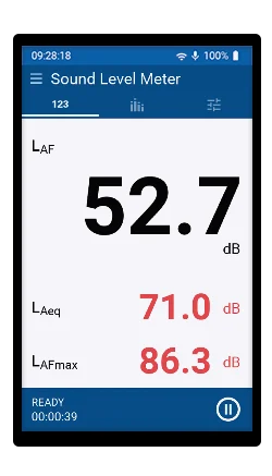 XL3 Bildschirm Schallpegelmesser